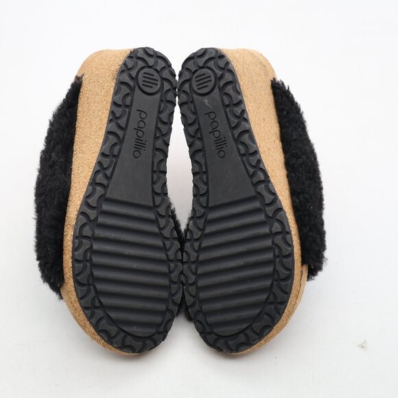 Birkenstock Papillio Namica Teddy Women's EU Size 36 Black Wedge Shearling Upper - Picture 7 of 9